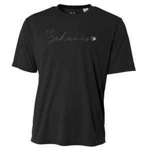 Bahamas Simple Love Bahamian Flag Heart On Bahamas Cooling Performance Crew T-Shirt