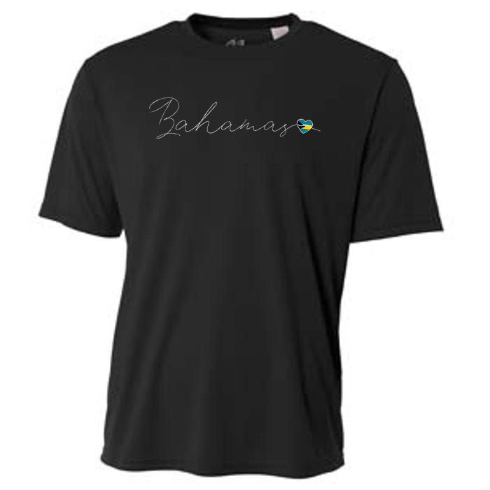 Bahamas Simple Love Bahamian Flag Heart On Bahamas Cooling Performance Crew T-Shirt