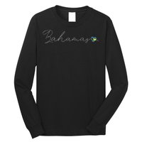 Bahamas Simple Love Bahamian Flag Heart On Bahamas Long Sleeve Shirt