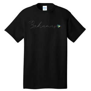 Bahamas Simple Love Bahamian Flag Heart On Bahamas Tall T-Shirt