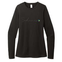 Bahamas Simple Love Bahamian Flag Heart On Bahamas Womens CVC Long Sleeve Shirt