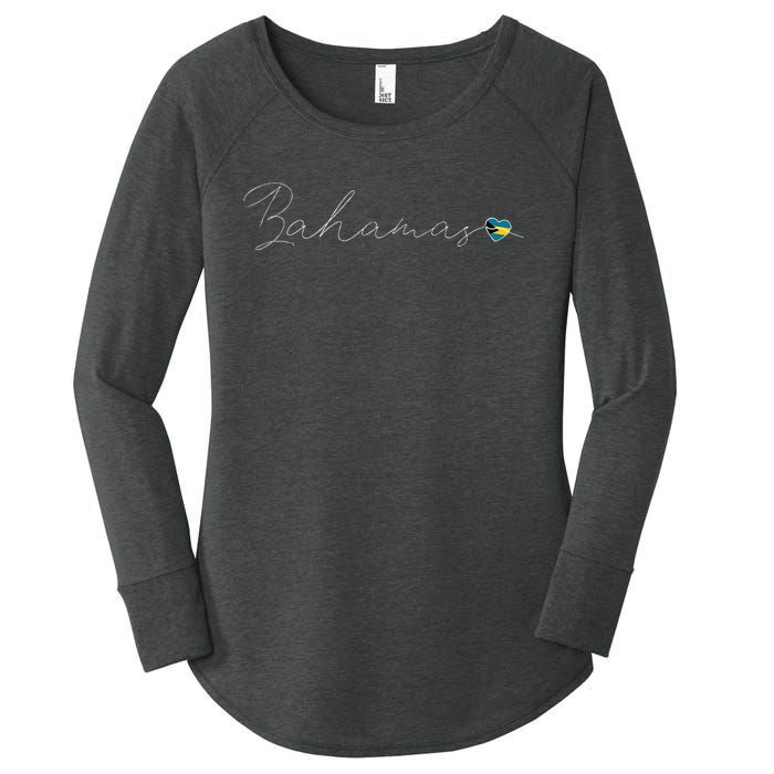 Bahamas Simple Love Bahamian Flag Heart On Bahamas Women's Perfect Tri Tunic Long Sleeve Shirt