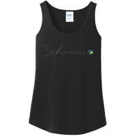 Bahamas Simple Love Bahamian Flag Heart On Bahamas Ladies Essential Tank