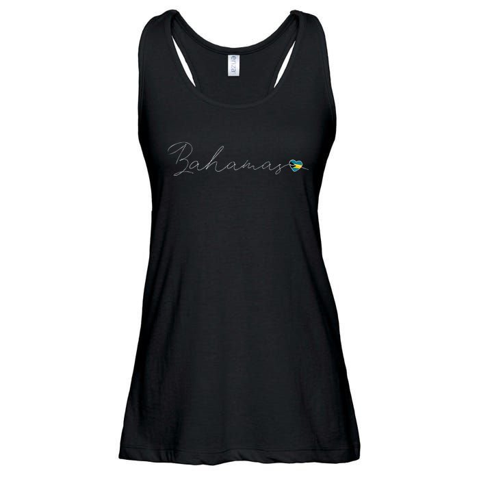 Bahamas Simple Love Bahamian Flag Heart On Bahamas Ladies Essential Flowy Tank