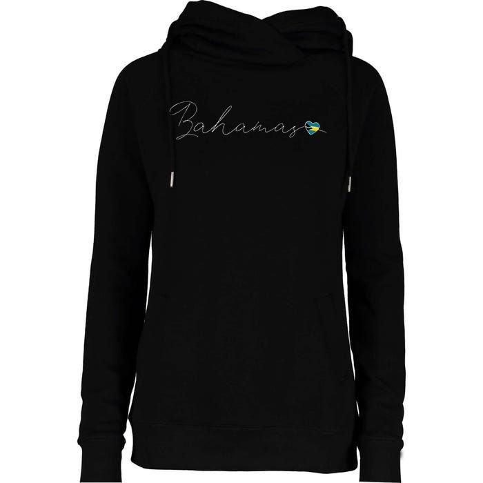 Bahamas Simple Love Bahamian Flag Heart On Bahamas Womens Funnel Neck Pullover Hood