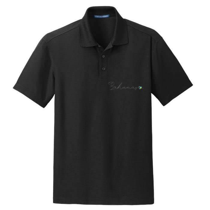 Bahamas Simple Love Bahamian Flag Heart On Bahamas Dry Zone Grid Polo