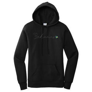 Bahamas Simple Love Bahamian Flag Heart On Bahamas Women's Pullover Hoodie