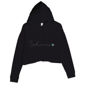 Bahamas Simple Love Bahamian Flag Heart On Bahamas Crop Fleece Hoodie