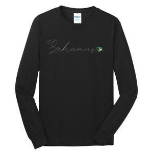 Bahamas Simple Love Bahamian Flag Heart On Bahamas Tall Long Sleeve T-Shirt