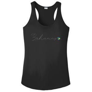 Bahamas Simple Love Bahamian Flag Heart On Bahamas Ladies PosiCharge Competitor Racerback Tank