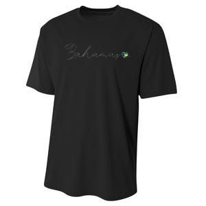 Bahamas Simple Love Bahamian Flag Heart On Bahamas Performance Sprint T-Shirt