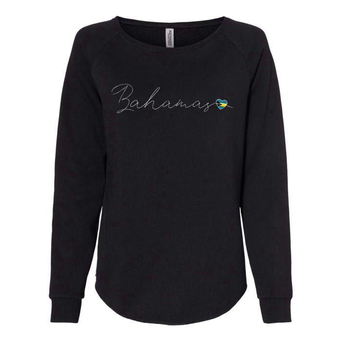 Bahamas Simple Love Bahamian Flag Heart On Bahamas Womens California Wash Sweatshirt