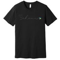 Bahamas Simple Love Bahamian Flag Heart On Bahamas Premium T-Shirt