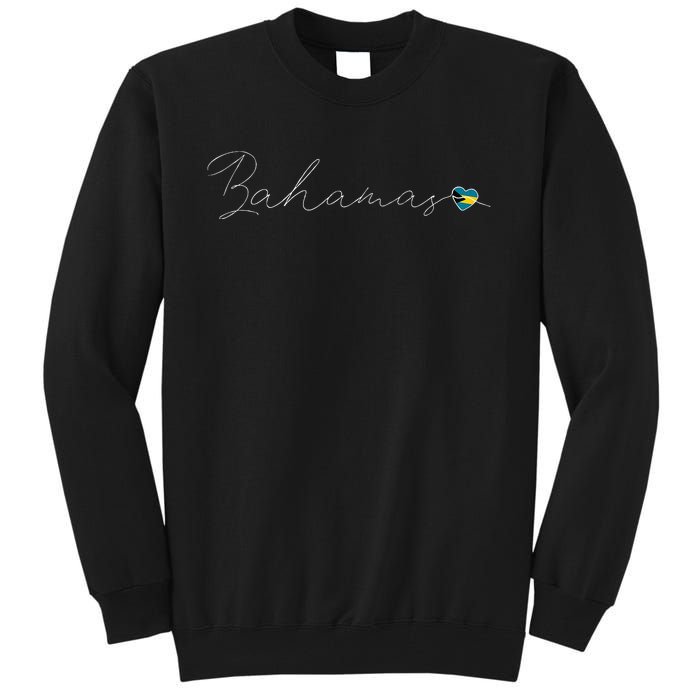 Bahamas Simple Love Bahamian Flag Heart On Bahamas Tall Sweatshirt