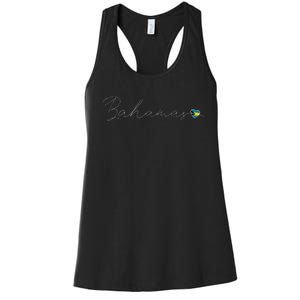 Bahamas Simple Love Bahamian Flag Heart On Bahamas Women's Racerback Tank