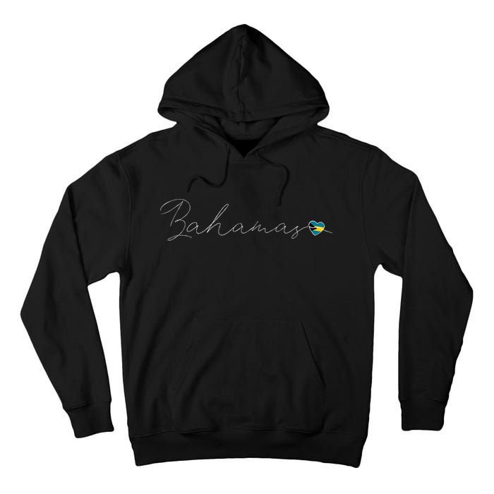 Bahamas Simple Love Bahamian Flag Heart On Bahamas Tall Hoodie