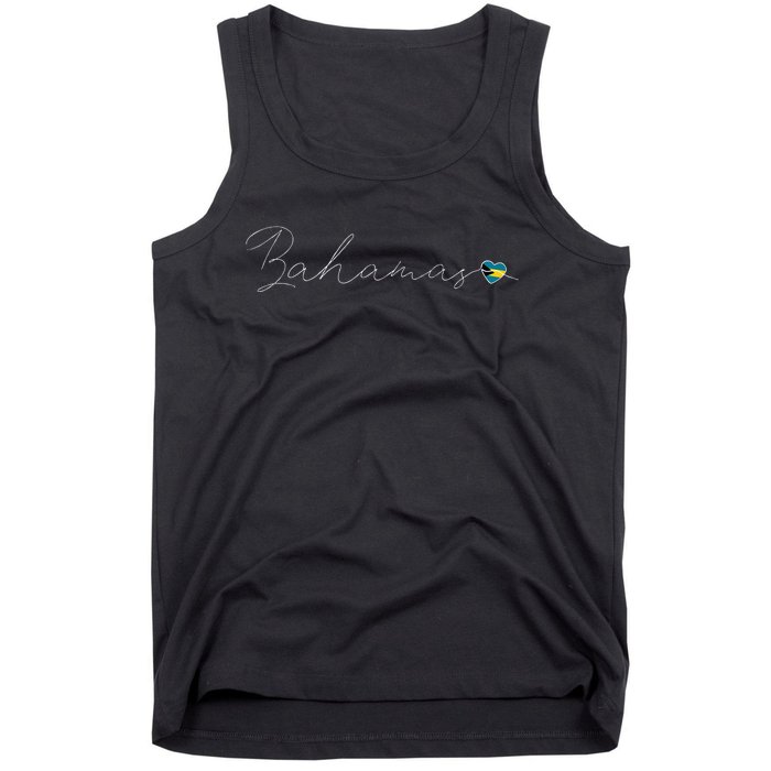 Bahamas Simple Love Bahamian Flag Heart On Bahamas Tank Top