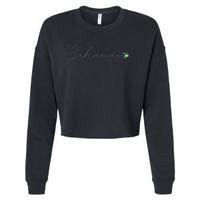 Bahamas Simple Love Bahamian Flag Heart On Bahamas Cropped Pullover Crew