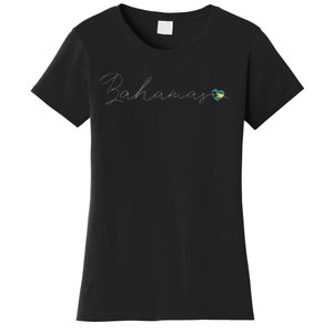 Bahamas Simple Love Bahamian Flag Heart On Bahamas Women's T-Shirt