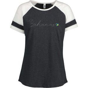 Bahamas Simple Love Bahamian Flag Heart On Bahamas Enza Ladies Jersey Colorblock Tee