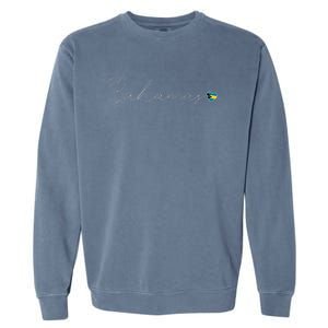 Bahamas Simple Love Bahamian Flag Heart On Bahamas Garment-Dyed Sweatshirt