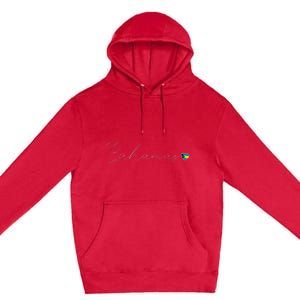 Bahamas Simple Love Bahamian Flag Heart On Bahamas Premium Pullover Hoodie