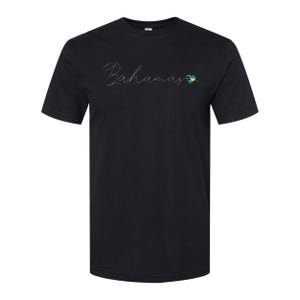 Bahamas Simple Love Bahamian Flag Heart On Bahamas Softstyle CVC T-Shirt