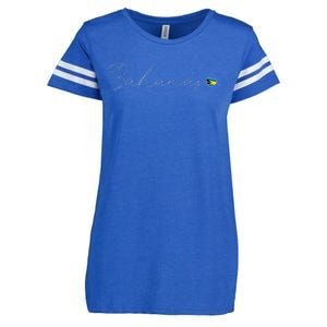 Bahamas Simple Love Bahamian Flag Heart On Bahamas Enza Ladies Jersey Football T-Shirt