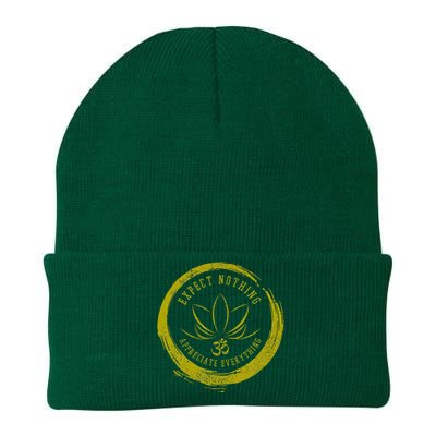 Buddhism Saying Lotus Flower Om Symbol Yoga Gift Knit Cap Winter Beanie