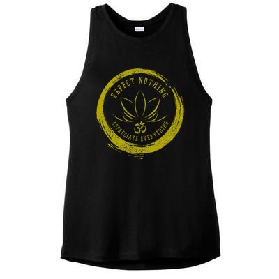 Buddhism Saying Lotus Flower Om Symbol Yoga Gift Ladies PosiCharge Tri-Blend Wicking Tank