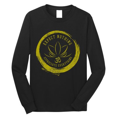 Buddhism Saying Lotus Flower Om Symbol Yoga Gift Long Sleeve Shirt