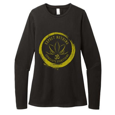 Buddhism Saying Lotus Flower Om Symbol Yoga Gift Womens CVC Long Sleeve Shirt