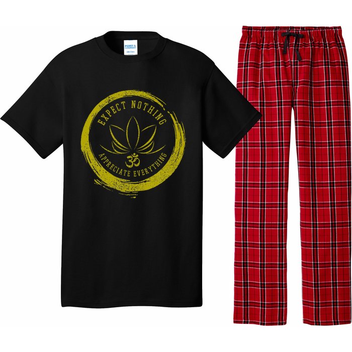 Buddhism Saying Lotus Flower Om Symbol Yoga Gift Pajama Set