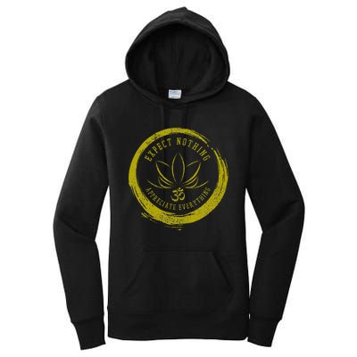 Buddhism Saying Lotus Flower Om Symbol Yoga Gift Women's Pullover Hoodie