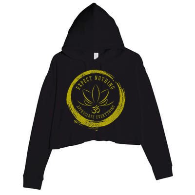 Buddhism Saying Lotus Flower Om Symbol Yoga Gift Crop Fleece Hoodie