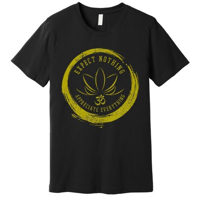 Buddhism Saying Lotus Flower Om Symbol Yoga Gift Premium T-Shirt