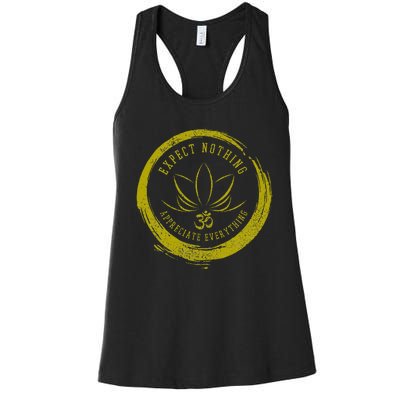 Buddhism Saying Lotus Flower Om Symbol Yoga Gift Women's Racerback Tank