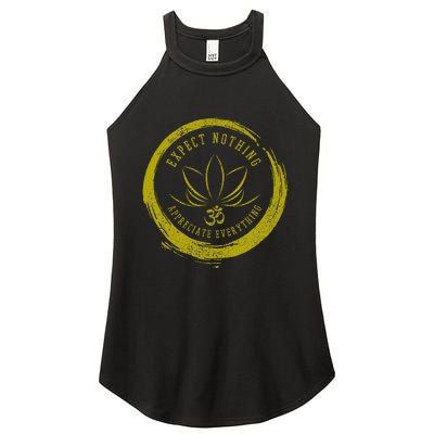 Buddhism Saying Lotus Flower Om Symbol Yoga Gift Women's Perfect Tri Rocker Tank