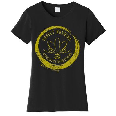 Buddhism Saying Lotus Flower Om Symbol Yoga Gift Women's T-Shirt