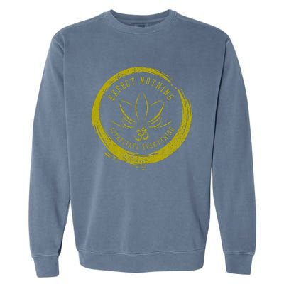 Buddhism Saying Lotus Flower Om Symbol Yoga Gift Garment-Dyed Sweatshirt