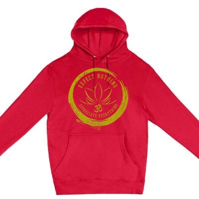 Buddhism Saying Lotus Flower Om Symbol Yoga Gift Premium Pullover Hoodie