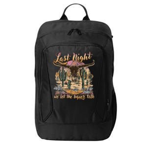 Bull Skull Last Country Music Night We Let The Liquor Talk City Backpack