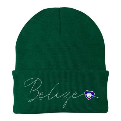 Belize Simple Love Belizean Flag Heart On Belize Knit Cap Winter Beanie