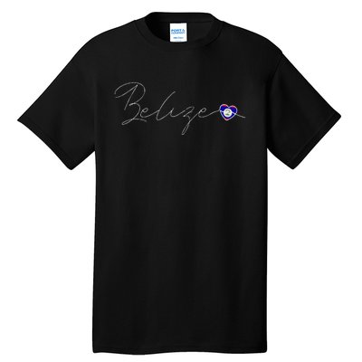 Belize Simple Love Belizean Flag Heart On Belize Tall T-Shirt