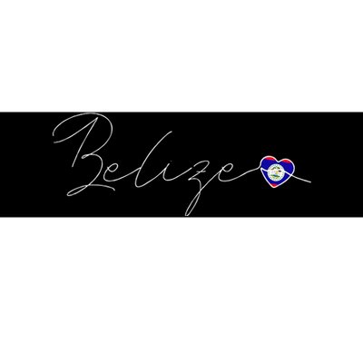 Belize Simple Love Belizean Flag Heart On Belize Bumper Sticker