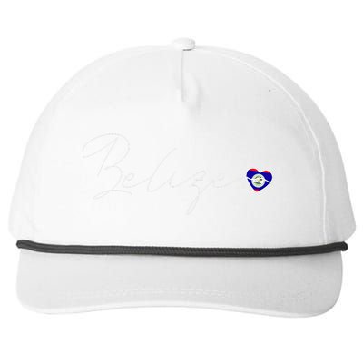 Belize Simple Love Belizean Flag Heart On Belize Snapback Five-Panel Rope Hat