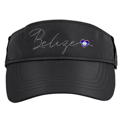 Belize Simple Love Belizean Flag Heart On Belize Adult Drive Performance Visor