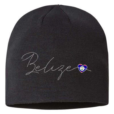 Belize Simple Love Belizean Flag Heart On Belize Sustainable Beanie