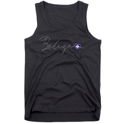 Belize Simple Love Belizean Flag Heart On Belize Tank Top