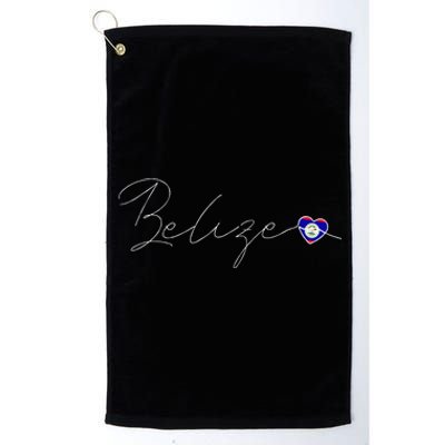 Belize Simple Love Belizean Flag Heart On Belize Platinum Collection Golf Towel